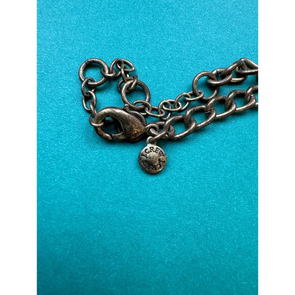 J. Crew VTG Gold Tone Blue Bead Rhinestone Sparkly Statement Necklace - Picture 3 of 8